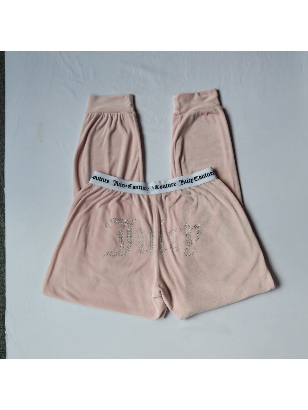 Juicy Couture Pink Velour Rhinestone Logo Sleepwear Lounge Pants Size S